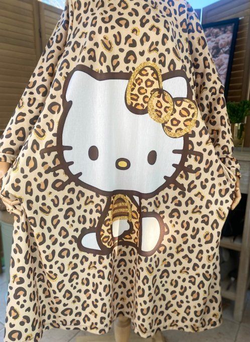 Robe sweat à capuche Léopard Hello Kitty du 38 au 48