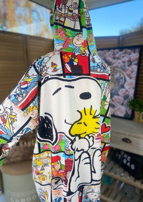 Sweat à capuche long ou robe sweat Snoopy Comics Rétro BD du 42 au 52/54 