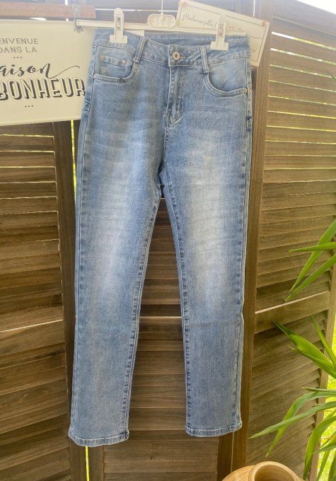 Jeans skinny bleu stone clair droit push up stretch confort +++ du 38 au 48