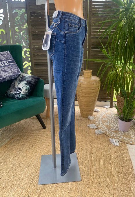 Jeans skinny bleu stone foncé droit push up stretch confort +++ du 36 au 48 