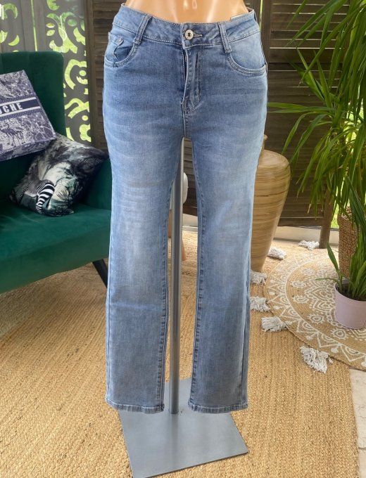 Jeans skinny bleu stone clair droit push up stretch confort +++ du 38 au 48