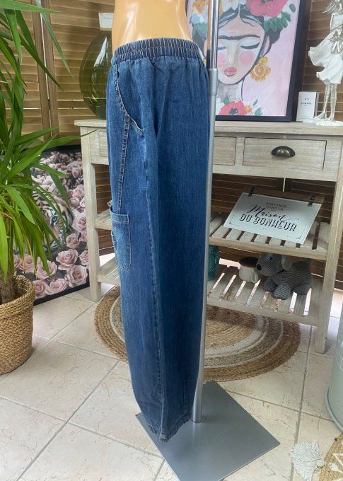 Pantalon Tenko Wide Leg jeans bleu brut du 40 au 46