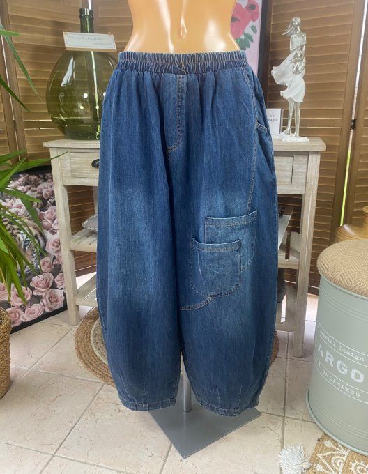 Pantalon Tenko Wide Leg jeans bleu brut du 40 au 46