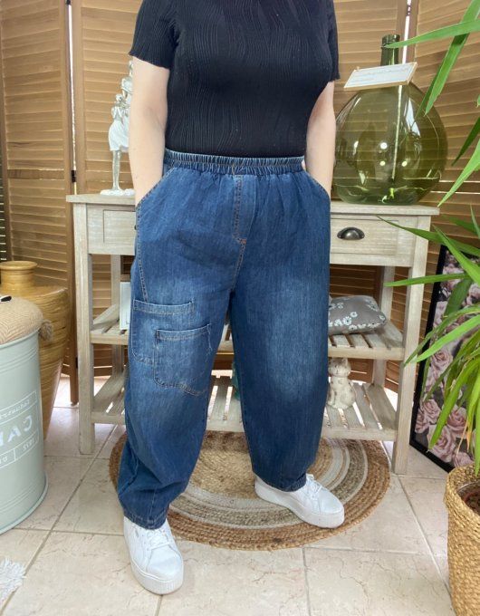 Pantalon Tenko Wide Leg jeans bleu brut du 40 au 46