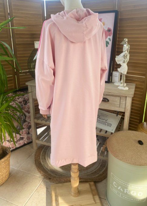 Top à capuche long ou robe courte rose Blanche-Neige Tattoo Girl du 40 au 52