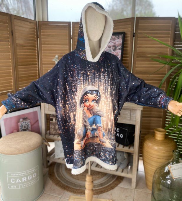 Sweat à capuche Betty Boop Glamour intérieur Sherpa du 42 au 54 