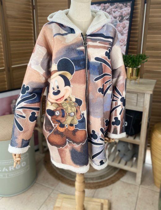 Veste à capuche Mickey Mouse &  Minnie Safari Party intérieur Sherpa du 40 au 50/52