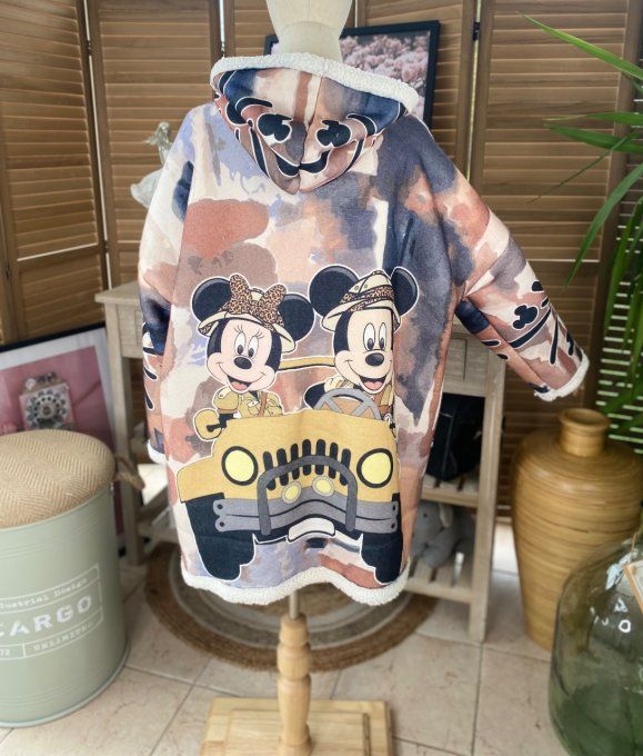 Veste à capuche Mickey Mouse &  Minnie Safari Party intérieur Sherpa du 40 au 50/52