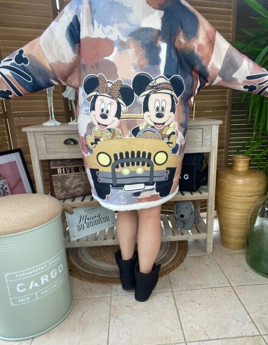 Veste à capuche Mickey Mouse &  Minnie Safari Party intérieur Sherpa du 40 au 50/52