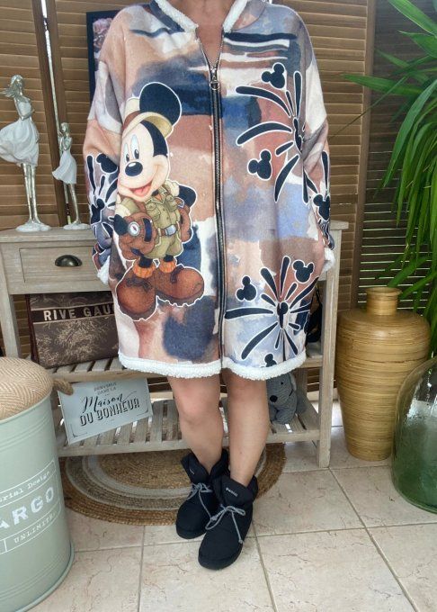 Veste à capuche Mickey Mouse &  Minnie Safari Party intérieur Sherpa du 40 au 50/52