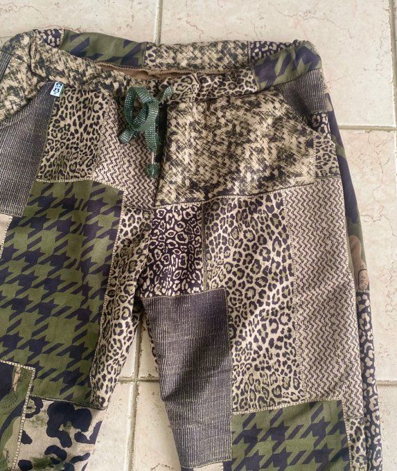 panta jogg (pantalon magique) suédine Kaki camouflage & Léopard du 38 au 46/48 