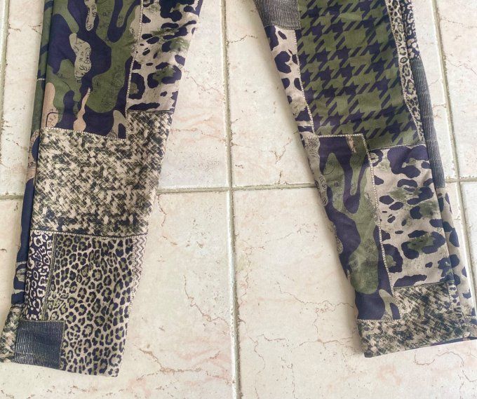 panta jogg (pantalon magique) suédine Kaki camouflage & Léopard du 38 au 46/48 