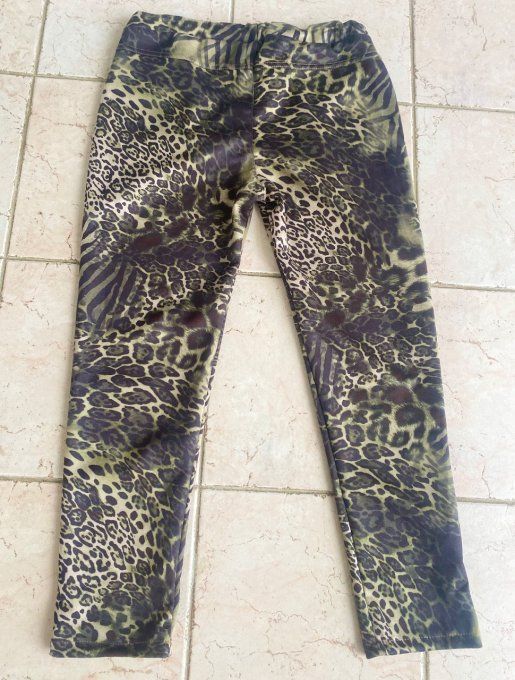 panta jogg (pantalon magique) suédine Kaki Animal crème  du 38 au 46/48