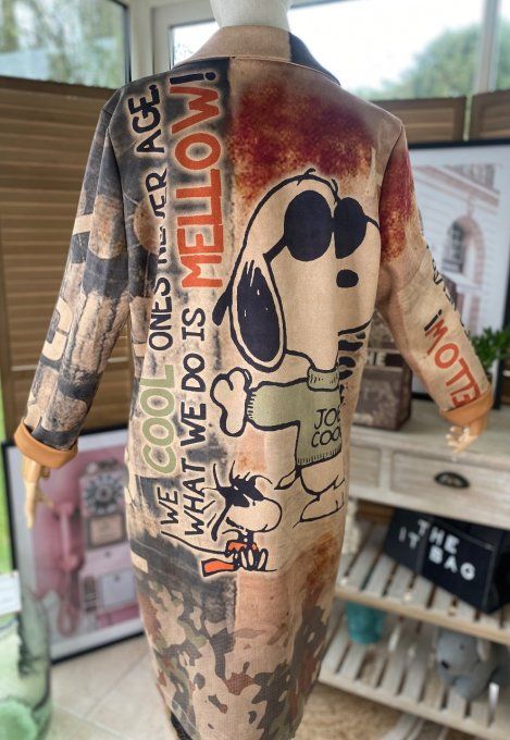 Veste longue suédine multicolore Snoopy Cool du 36 au 46 