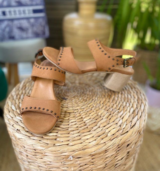 Sandales à talons tout cuir Minka Design camel confort +++  