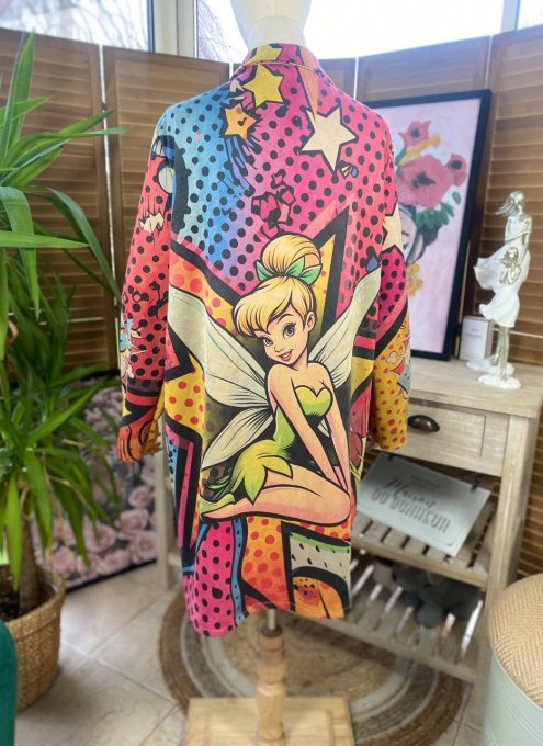 Veste longue suédine multicolore Tinker.bell La Fée Clochette du 36 au 46 et même + 