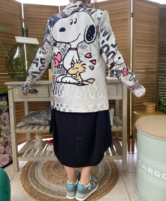 Veste blazer beige doublée Snoopy. in Love du 36 au 44