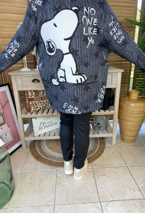 Veste blazer gris anthracite fines rayures Snoopy du 38 au 46/48