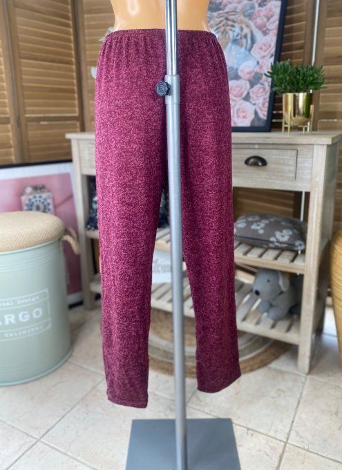 Legging hiver bordeaux chiné extensible confort +++ du 42 au 52 