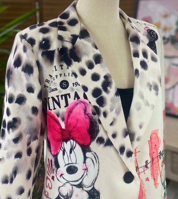 Veste blazer crème doublée Minnie. Vintage in Paris du 36 au 44