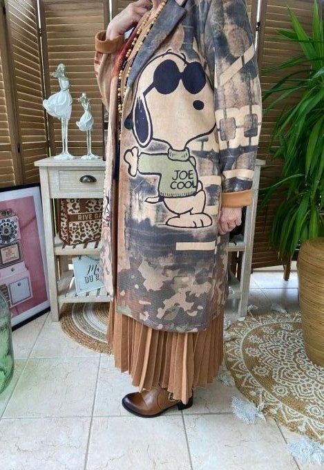 Veste longue suédine multicolore Snoopy Cool du 36 au 46 